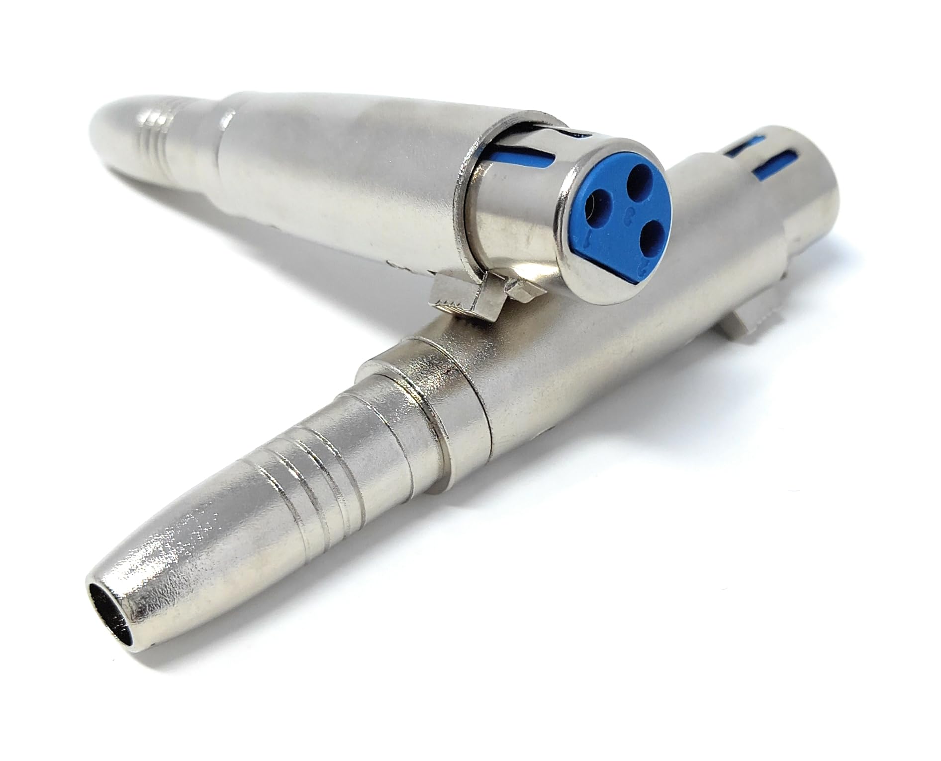 DRUT 2pcs XLR Female 3 Pins to 6.35mm Mono Jack Socket Cable Microphone Music Instrument Adapter Converter (Silver)