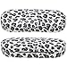 Grey Glasses Case Hard Shell Leopard Print | Medium Size | Protective Eyeglasses, Sunglasses, and Reading Glasses Case For Men, Women, and Kids