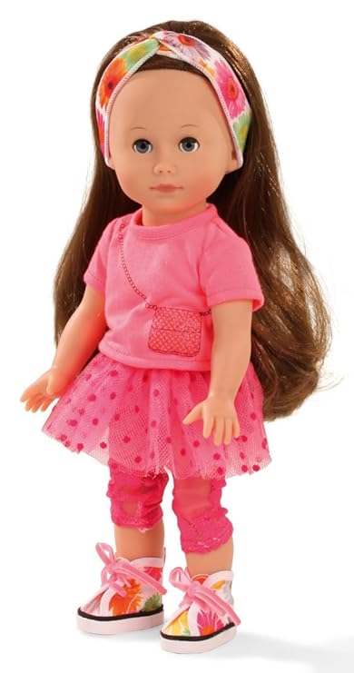 Götz 1513014 Just Like me - Chloe Puppe - 27 cm große Stehpuppe mit extra Langen braunen Haaren und blauen Schlafaugen - 7-te