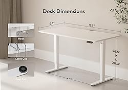 Claiks Electric Standing Desk, Adjustable Height