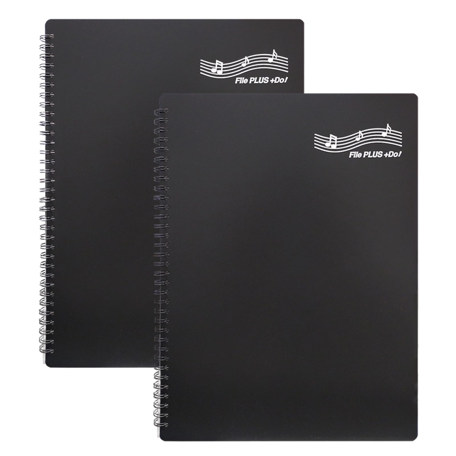 FILE PLUS DO Music Sheet holder A4 30 pockets 60 pages No need to take out paper for writing in (Black 2 per set)