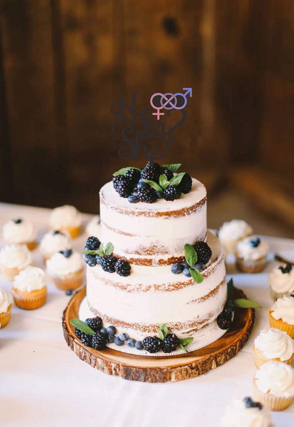 Online Outlet Sale Tztwodcaz He Or She Cake Topper Gender Reveal Cake Topper Acrylic Baby Shower Cake Decorations For Boy Or Girl 70 Off Fatsrestaurants Com