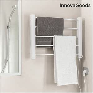 InnovaGoods Toallero Eléctrico de Pared, Aluminio y ABS, Blanco/Gris, 60x43x4 cm