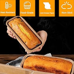 50Pcs Paper Loaf Pans for Baking, Parchment Cupcake