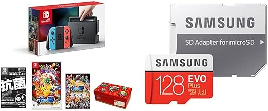Amazon 液晶保護フィルムex付き 任天堂ライセンス商品 Nintendo Switch Joy Con L ネオンブルー R ネオンレッド ポッ拳 Pokken Tournament Dx ギフトラッピングキット 大 Box仕様 マリオキャラクターver オリジナルステッカー Samsung Microsdxc