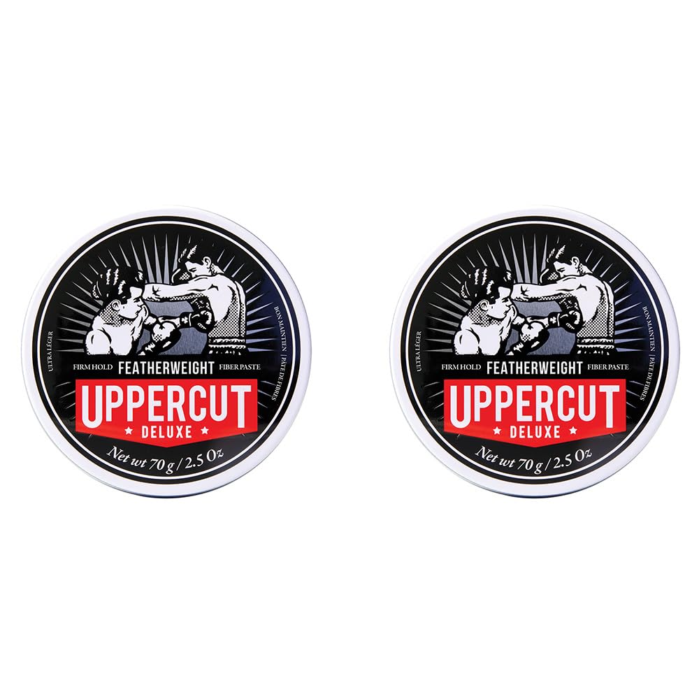 Uppercut Deluxe Featherweight Hair Styling Paste, Professional Water Based Styling Product to Create Textured Styles, Low Shine and Firm Hold 2 x 70g