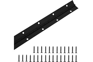 FVSEC Piano Hinge 36 Inch x 1.2 Inch Heavy Duty Stainless Steel Black Continuous & Piano Hinges for Cabinets Boat Marine Door, 0.04" Leaf Thickness 1.2'' Open Width