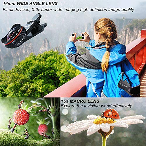 image for Anwick Cell Phone Camera Lens Accessories, 4K HD 2 in 1 120°Wide Angl