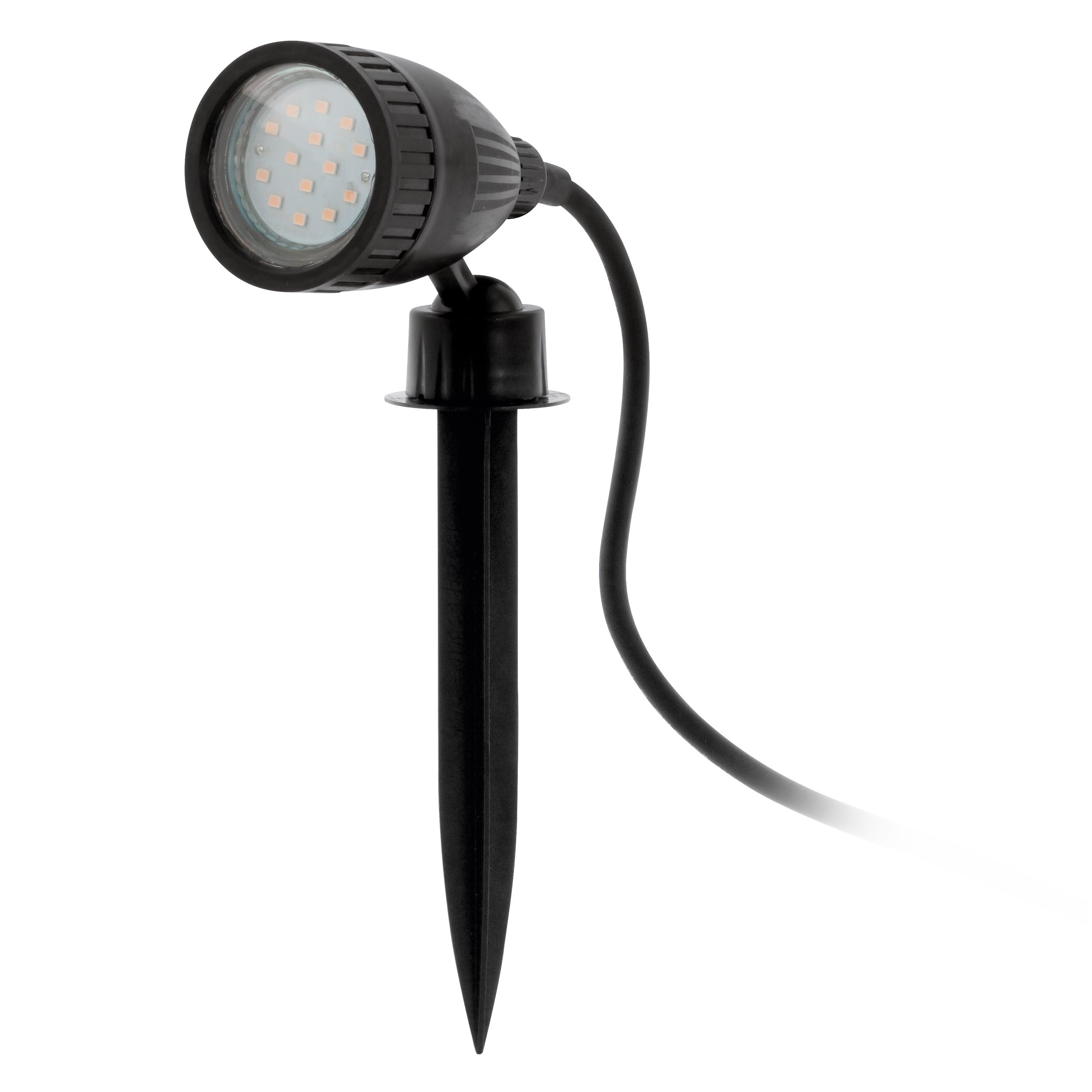 Eglo Ground Spike Spotlight Nema 1, 1 Flame Outdoor Light, Ground Spike lamp Made of Plastic, Colour: Black, Socket: GU10, IP44 — image 1