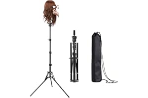 TopDirect 65 Inch Reinforced Mannequin Head Stand,Portable Adjustable Wig Stand Tripod,Mannequin Wig Head Stand Suitable for Beauty Schools,Barber Training,DIY Styling Design