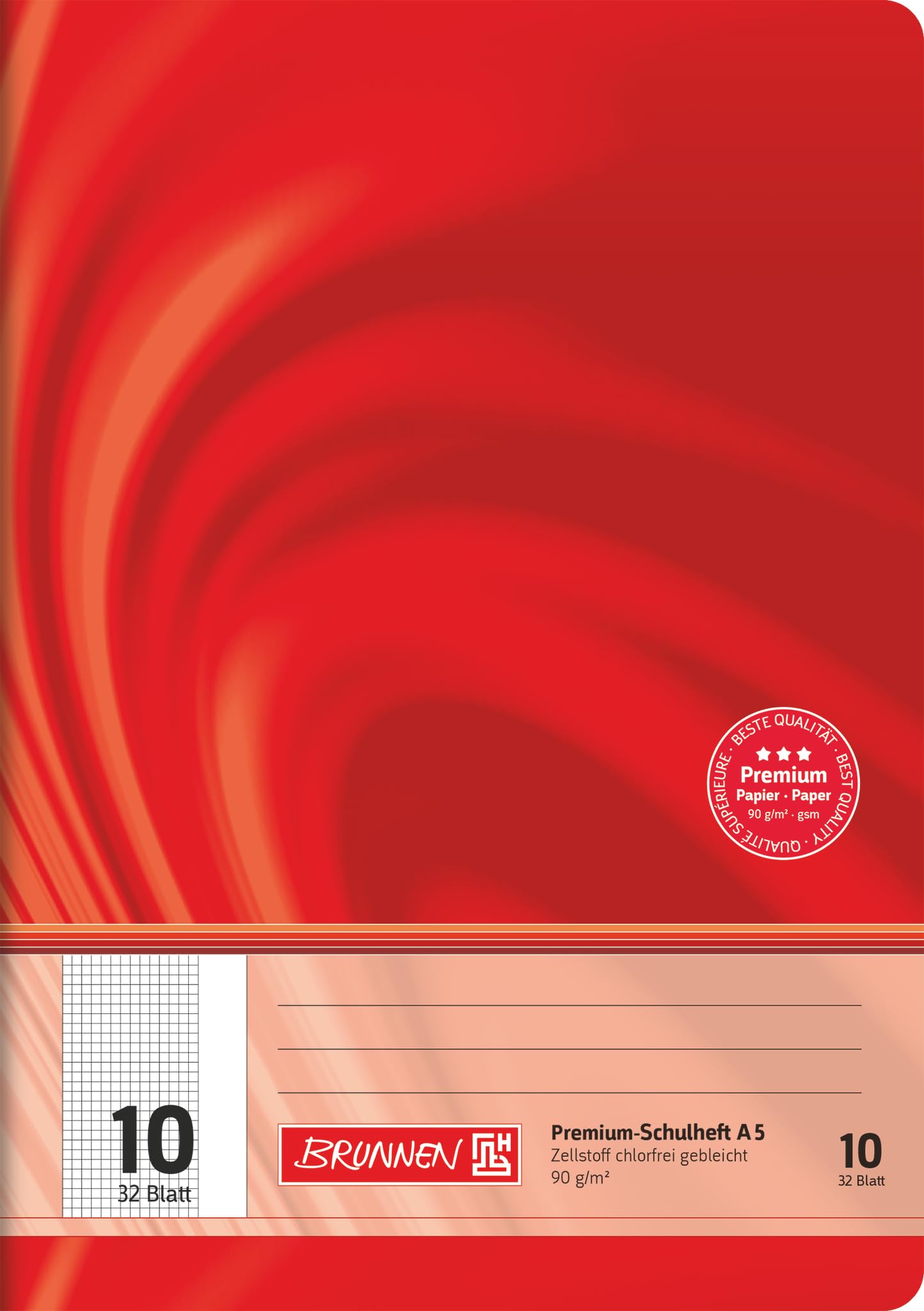 BRUNNEN Vivendi Premium Exercise Book A5 Ruling Style 10 32 Sheets Red