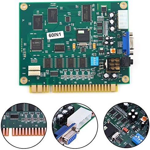 Marwey Classical Arcade Video Games 60 in 1 PCB Jamma Board Motherboard CGA/VGA Output High Resolution