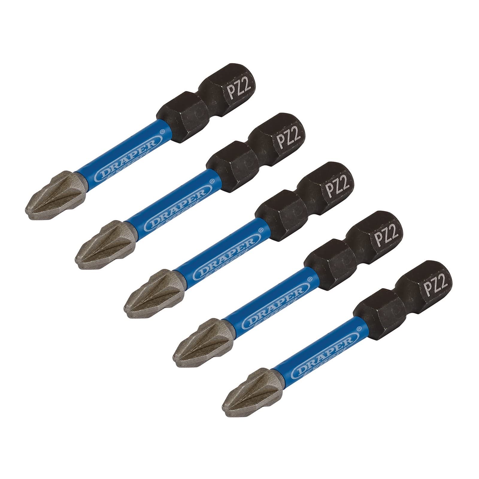 Draper 05647 PZ-Type Impact Screwdriver Bits, No.2 x 50mm (Pack of 5)