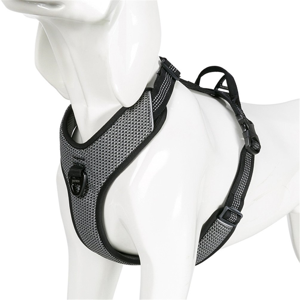 WINHYEPET True Love Dog Harness Reflective for Small Medium Large Dogs,Pet Vest Quick Fit Release Adjustbale for Running Walking Padded Soft Mesh Dogs Easy Control Pets TLH6071(Black,M)