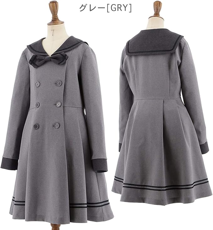 Amazon Catherine Cottage 卒業式 冠婚葬祭 法事 セーラー襟 ダブルボタン ワンピース 女の子 Ma610 165cmm ブラック Blk Tak フォーマル 通販