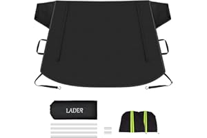 LADER Windshield Cover for Ice and Snow with Built-in Security Panels and Mirror Covers, Car Windshield Snow Cover Ice Removal Wiper Protector, Windshield Cover for Ice and Snow for Truck & SUV, Cars