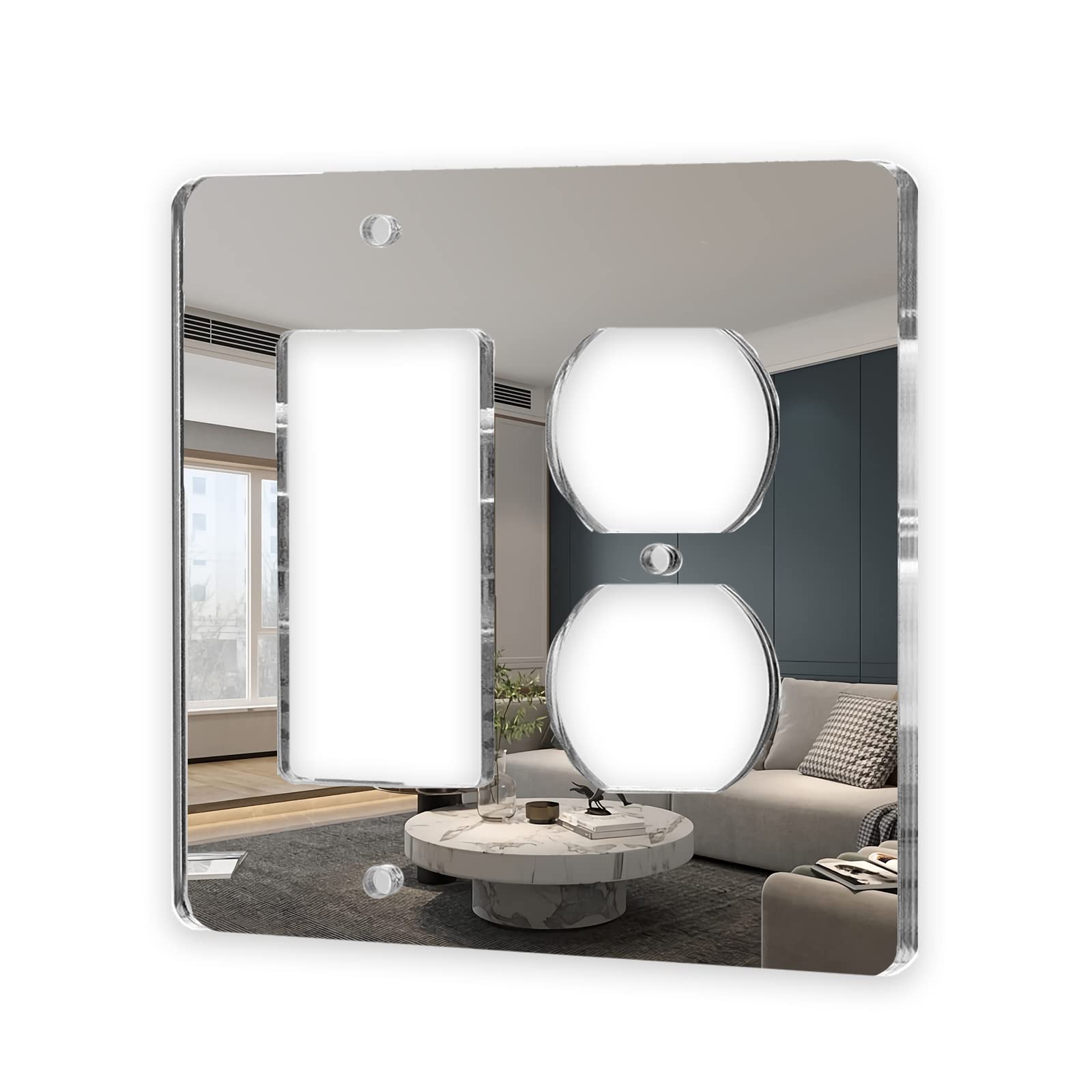 Photo 1 of 1 Pcs Mirror Outlet Covers Durable Light Switch Plates Acrylic Mirrored Switch Plates And Outlet Covers Decorative Wall Outlet Cover Wall Plates For Electrical Outlets