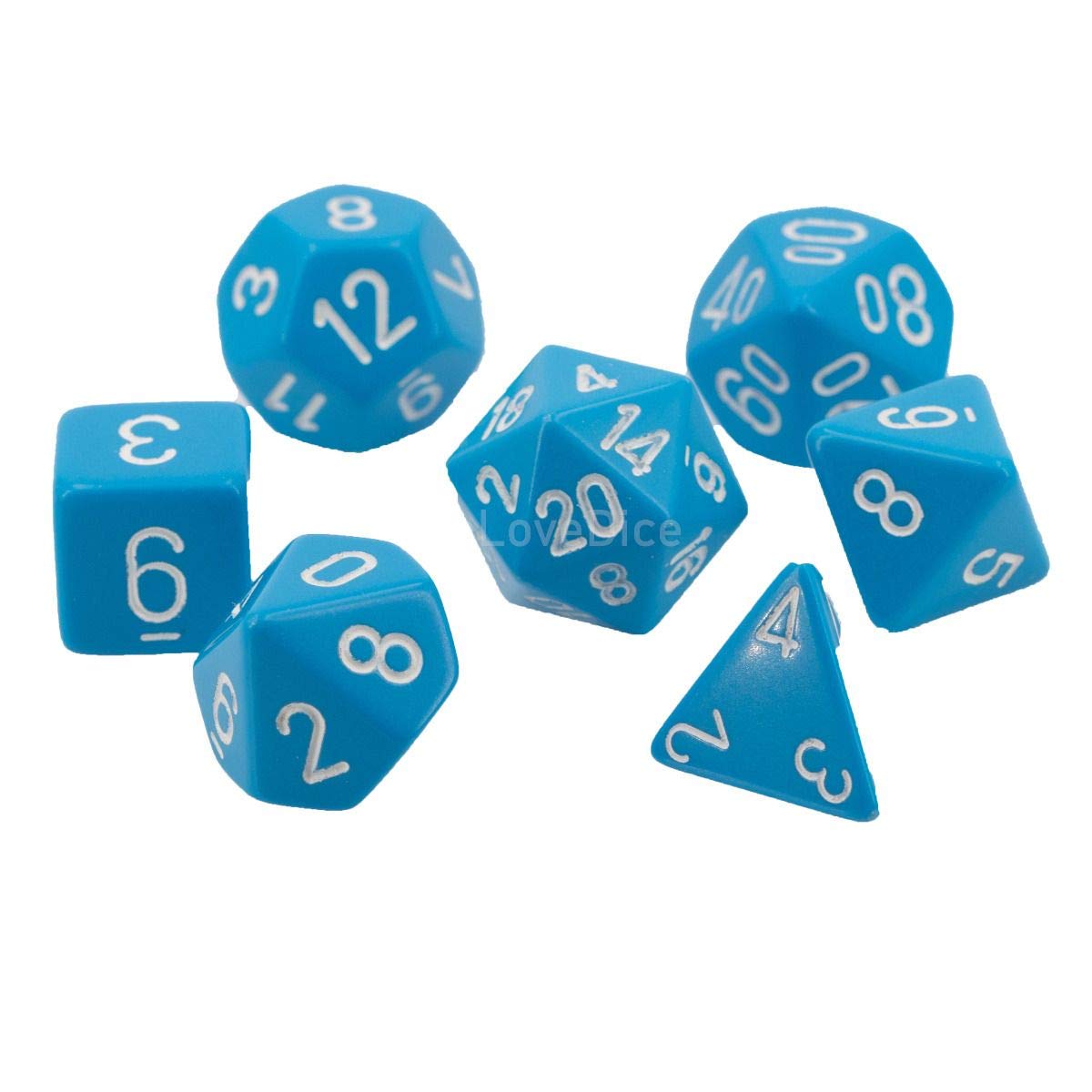 Chessex CHX25416 Dice-Opaque Light Blue/White Set