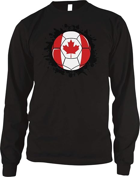 Amazon.com: Amdesco Men's Canada Football Canadian Soccer Thermal Shirt: Clothing
