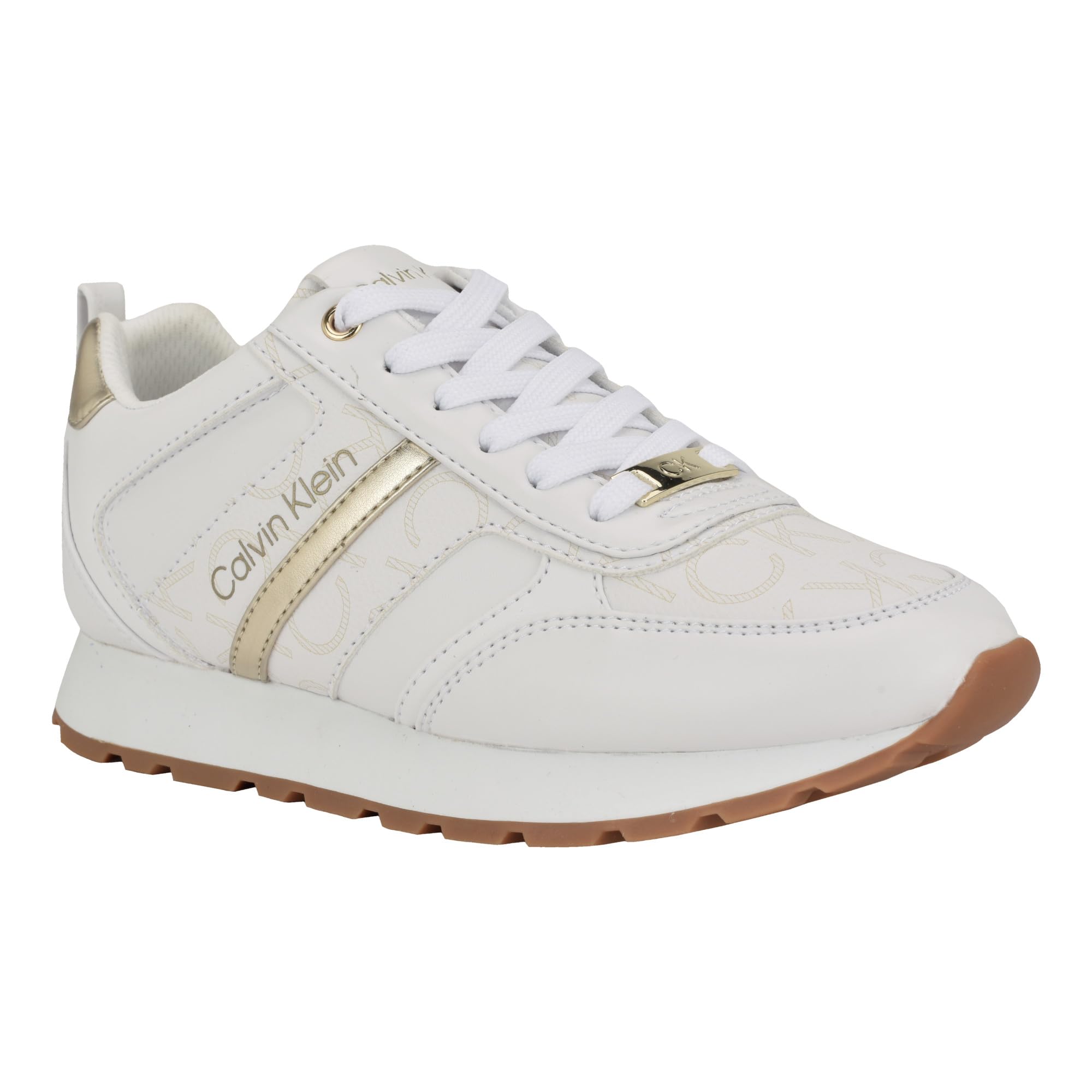Calvin Klein Women's Carlla Sneaker, White Logo 146, 5 Image