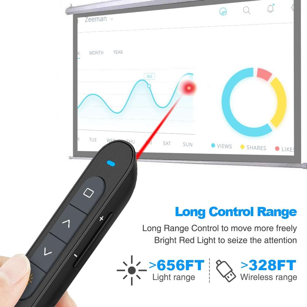 Key-Customized Wireless Presenter, KNORVAY N27 Presenation Clicker for Powerpoint, Hyperlink Volume PPT PowerPoint Clicker for Presentation Remote Slide Advancer 330 FT : Office Products