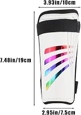 lvzhen Football Shin Pads Kids Non Slip Double Adjustable Straps Glitter Rainbow view 2