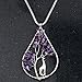 Zuo Bao Handmade Wire Wrapped Quartz Chips Tree Teardrop Pendant Necklace with Giraffe/Healing Jewelry Gift for Family (Amethyst Earring)