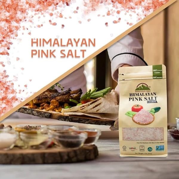HIMALAYAN CHEF PINK HIMALAYAN SALT COARSE GRAIN, 2 LBS BAG – PURE, NATURAL, KOSHER, MINERAL-RICH, IDEAL FOR GRINDER REFILLS, COOKING, SEASONING
