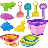 Holady Beach Toys for Kids,Collapsible Buckets and Sand Sifter Sieves Set for Kids and Adult,Foldable Pail Bucket Multi Purpo