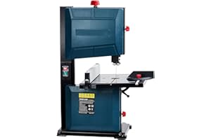 PioneerWorks 8-Inch Bandsaw, 3-Amp Band Saw, 1800FPM Benchtop Bandsaw with Removable Safty Key, 0-45 Tilting Range, Saw For Cutting Wood with Fence and Miter Gauge, Band Saws for Woodworking