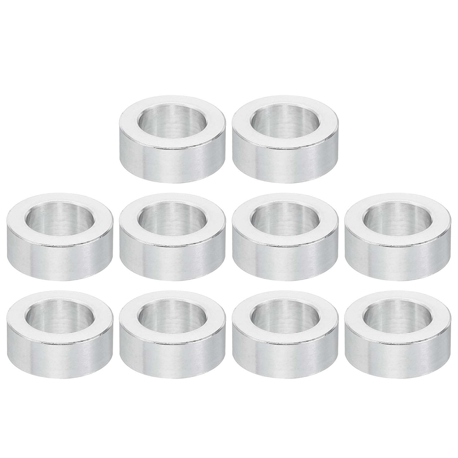 PATIKIL M12 Aluminum Spacers, 10 Pcs Metal Spacer Aluminum 12.5mm ID x 20mm OD x 8mm L Aluminum Spacer Screw Standoff Round for 1/2inch or M12 Screw Bolts