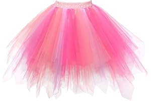 GOOBGS Musever 1950s Vintage Ballet Bubble Skirt Tulle Petticoat Puffy Tutu