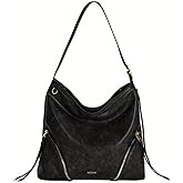 ICOLRAE Hobo Bags for Women with Stylish Zipper Detailing Vegan Leather Large Trendy Shoulder Tote Purses Adjustment Strap