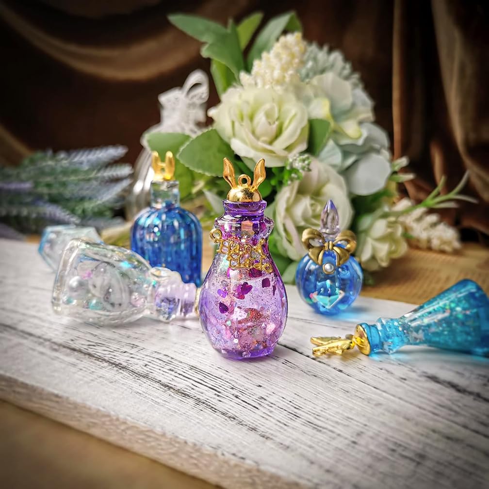 Small Bottle Container and Stopper UV Resin Epoxy Silicone Mold Jewelry Casting 6 Trays Set