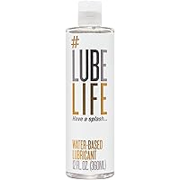 Lube Life Water-Based Personal Lubricant, Lube for Men, Women and Couples, Non-Staining, 12 Fl Oz