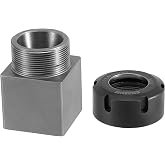 ZEONHAK ER 32 Collet Block, Hard Steel Fast Set-Up Spring Chuck Block Holder with Collet Nut for CNC Milling Lathe Engraving Tool, Square