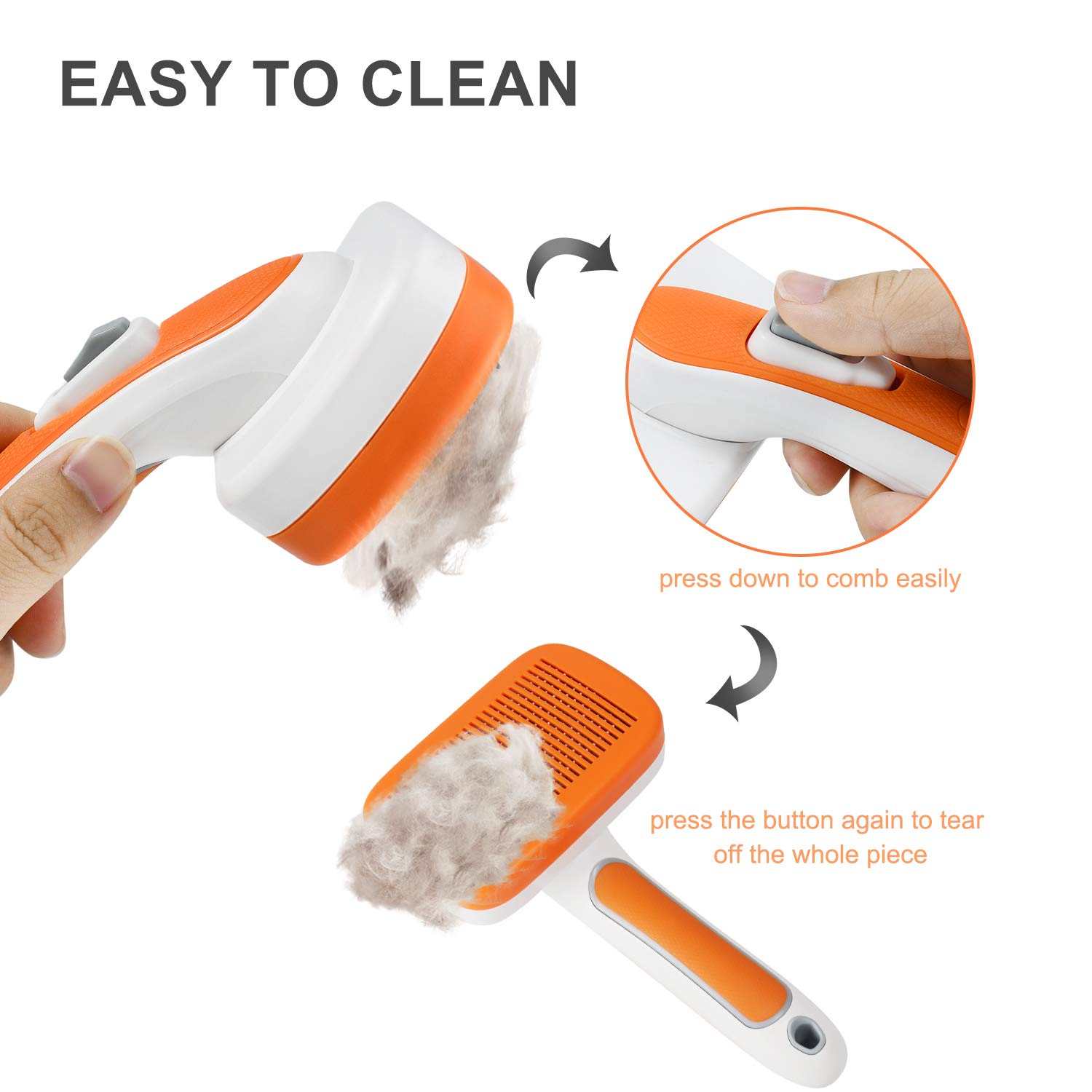 FYRA Dog Brush & Cat Brush, Pet Grooming comb with Massages Particle, for Removes Undercoat, Shedding Mats and Tangled Hair, Easy to Clean, Pet grooming tools for all sizes of dogs and cats.: Beauty