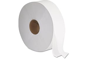 GENERAL SUPPLY JRT Jumbo Bath Tissue, Septic Safe, 2-Ply, White, 3.3" x 1,375 ft, 12" dia, 6 Rolls/Carton