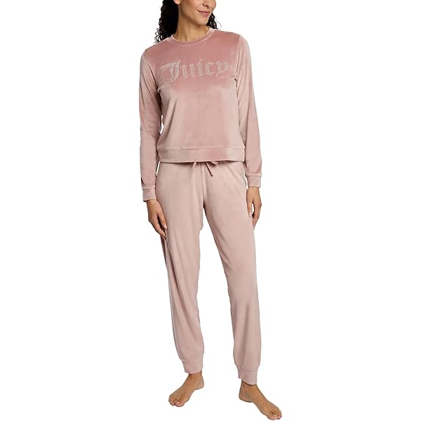 Juicy Couture Women's 2 Piece Velvet Fleece Long Sleeve