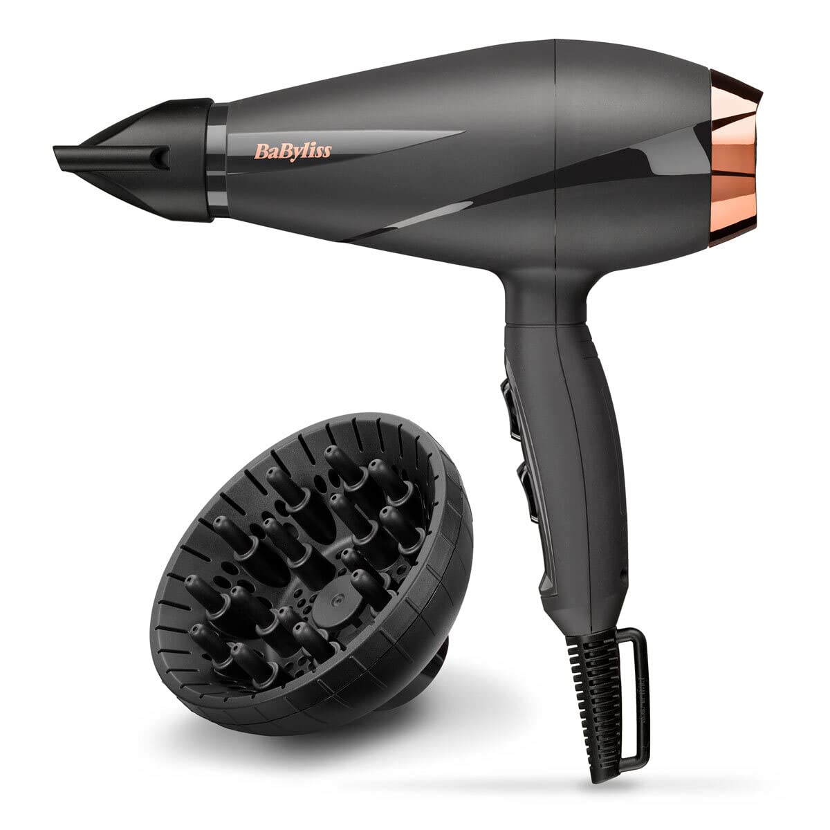 Babyliss Smooth Pro 2100W Professional Hair Dryer For Men & Women Salon Ionic Hairdryer with Powerful Blow Dryer, Curly & Straight Hair - 6709U Black