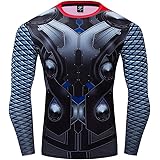 GYM GALA Men's Thor Shirt Casual Sports Shirt Cosplay 3D Print Compression Shirt