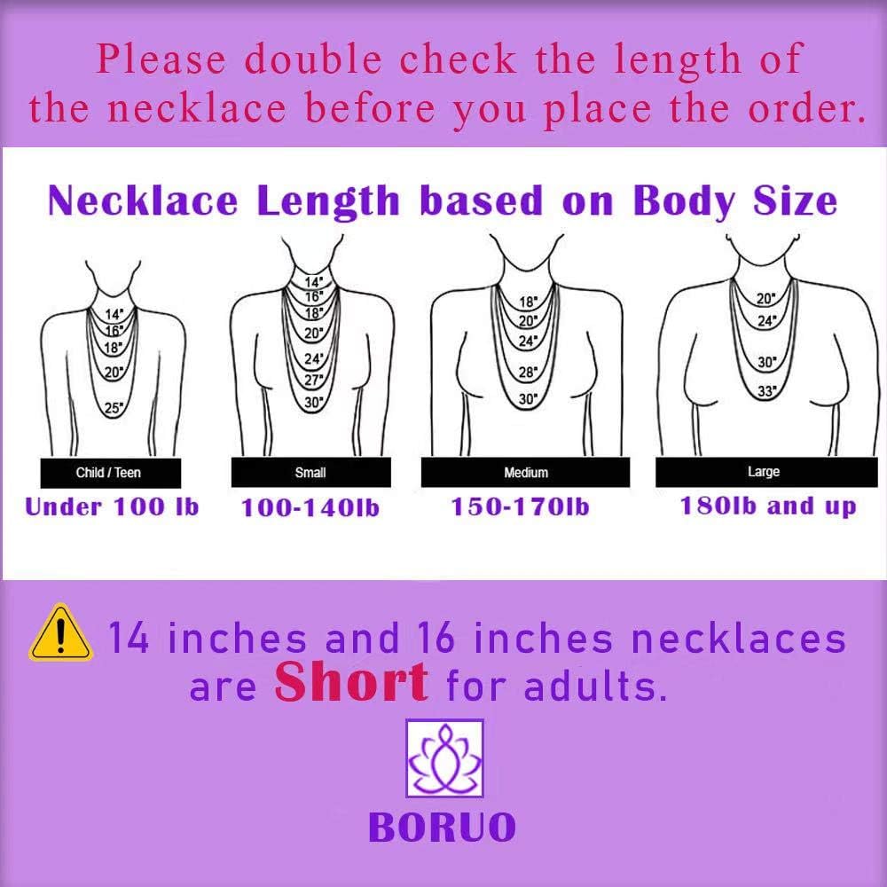 BORUO 925 Sterling Silver Cable Chain Necklace, 1.5mm Solid Italian Nickel-Free Lobster Claw Clasp 22 Inch: Jewelry