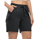 TBMPOY Women's Hiking Cargo Shorts Lightweight Quick Dry Athletic Summer Shorts Golf Travel Camping with Zipper Pockets