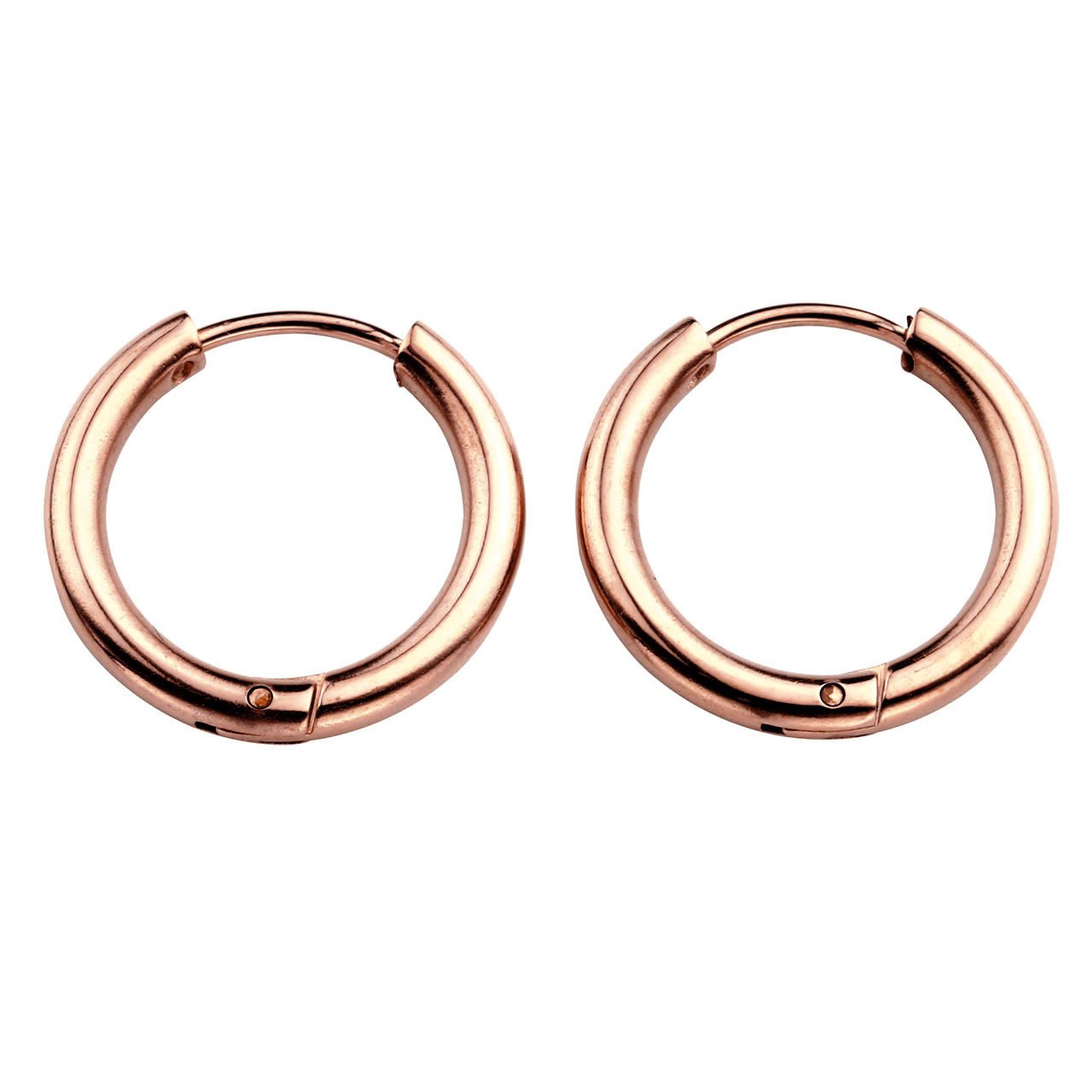 JSDDE 6pcs Boucle d\'Oreille Set Unisex Anneau Tube Circulaire Acier Inoxydable Or Rose Bleu Multicolore Or Argent Noir 14mm