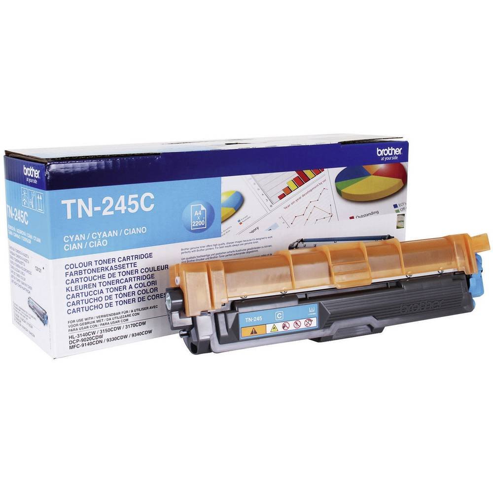 Brother TN-245C Toner Cartridge, Cyan, Single Pack, High Yield, Includes 1 x Toner Cartridge, Brother Genuine Supplies