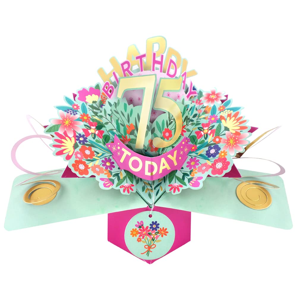 Happy 75th Birthday 75 Today Pop-Up Greeting Card Love Kate's Pop Up Cards Her POP215MC75