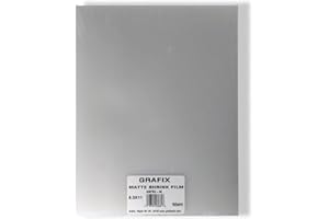 Grafix Shrink Film - Matte Translucent 8.5"x11" Sheets, Design Your Art and Shrink It to Create Jewelry, Embellishments, Paper Crafts, Gift Tags, Ornaments and More, Pack of 50