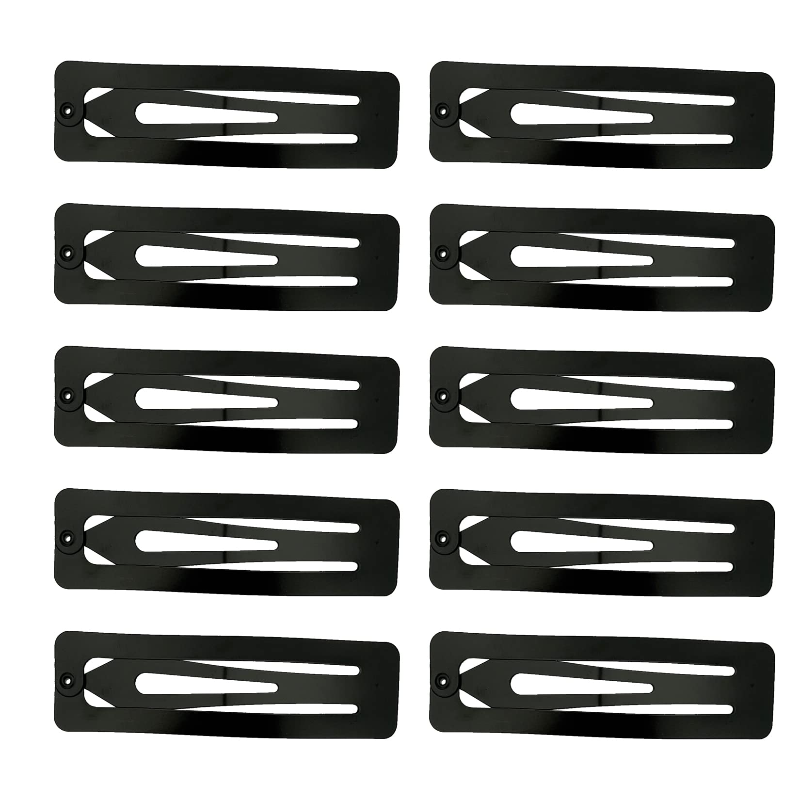 Snap Hair Clips 10PCS 7cm Metal Hair Clips Large Rectangle Hair Barrettes Non-slip Snap Hair Slides Hairdressing Hair Accessories for Women Girls, Black