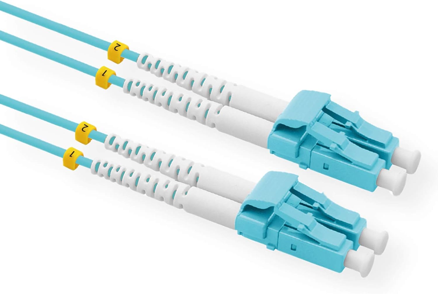 VALUE FibreOptic Cable 50/125µm OM3, LC/LC, LowLoss Plug, Turquoise