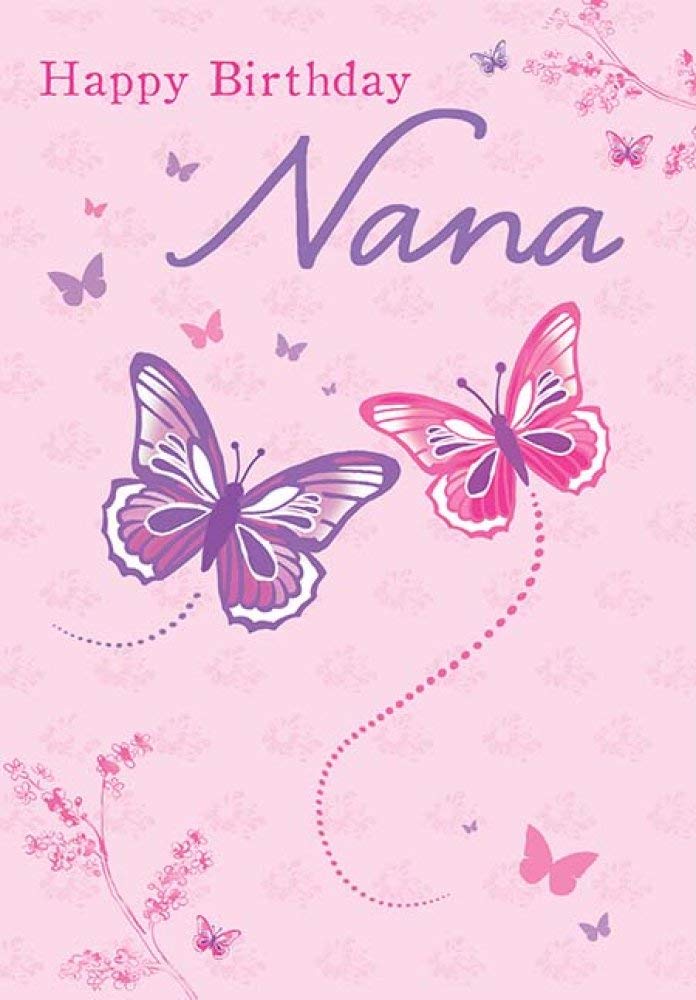 Piccadilly Greetings Traditional Birthday Card Nana,Pink - 7 x 5 inches